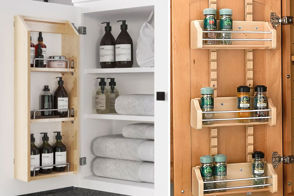 Adjustable spice shelf